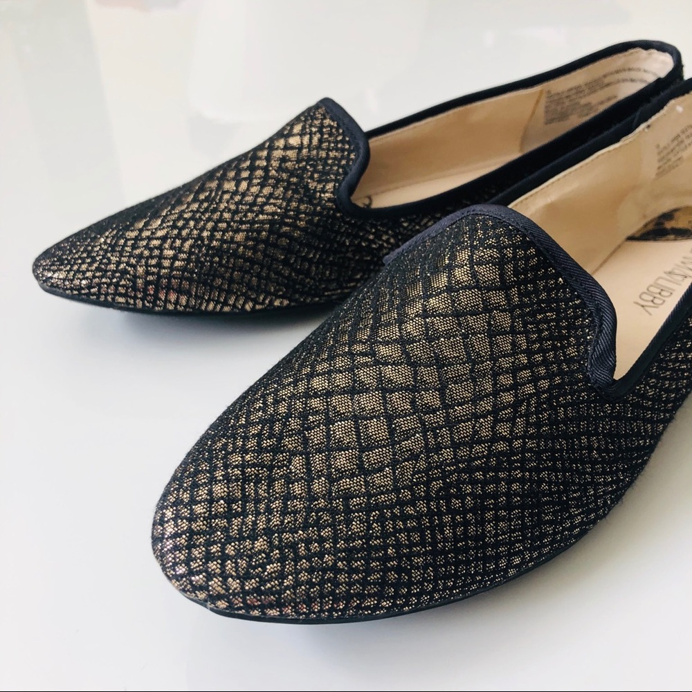 Sam & Libby Metallic Gold Stud Loafers